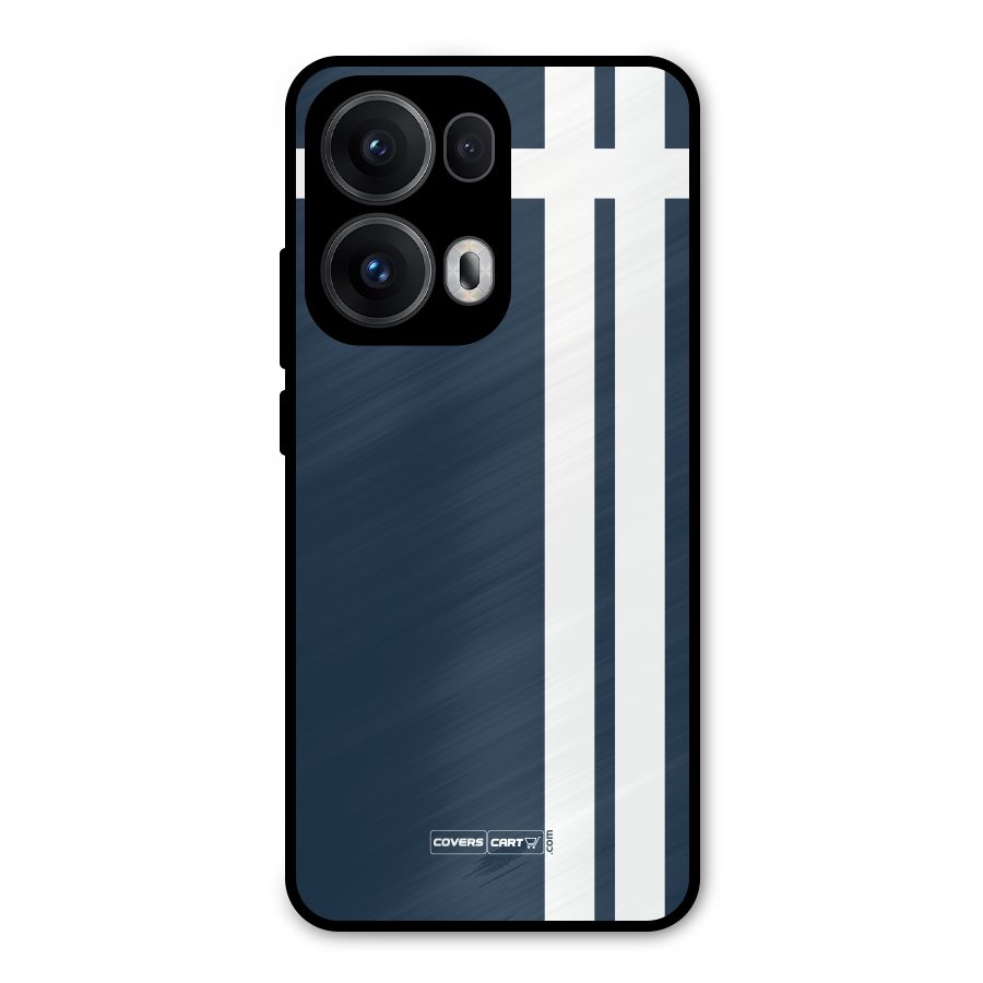 Blue and White Metal Back Case for Oppo Reno13 Pro