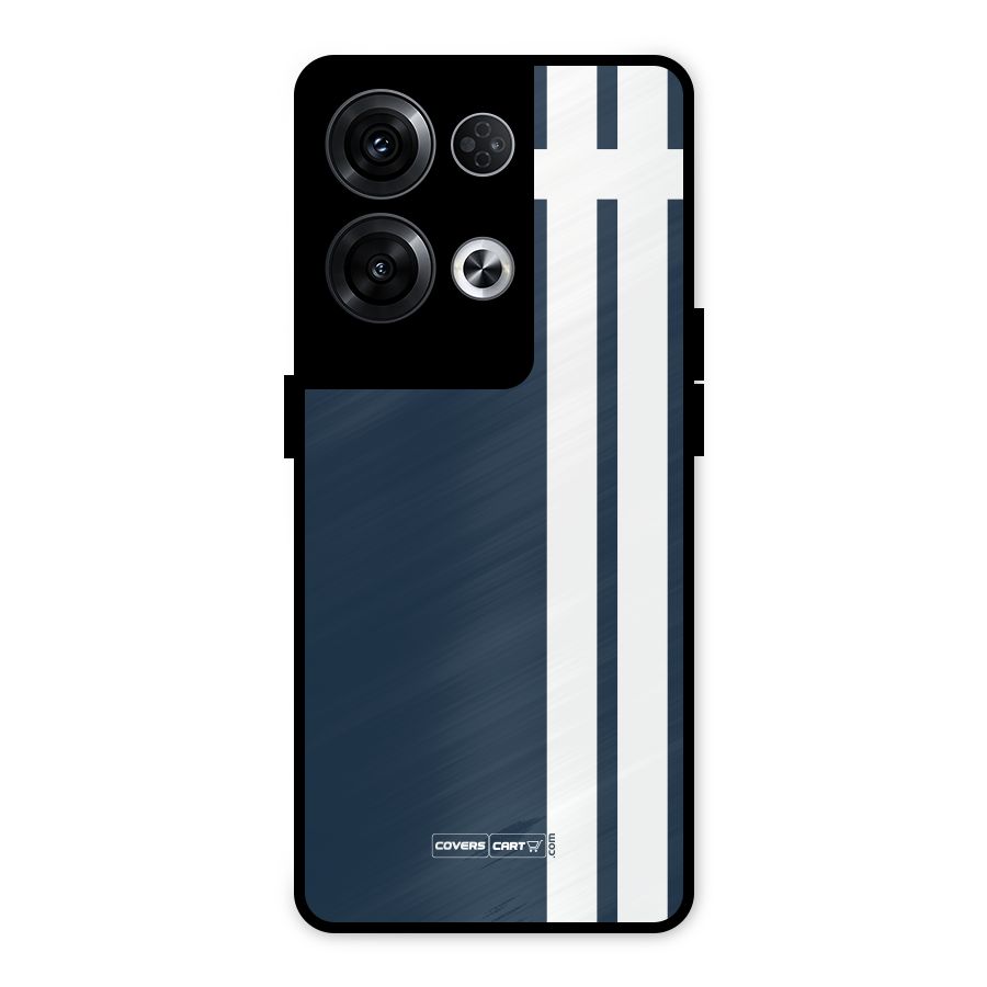 Blue and White Metal Back Case for Oppo Reno8 Pro 5G