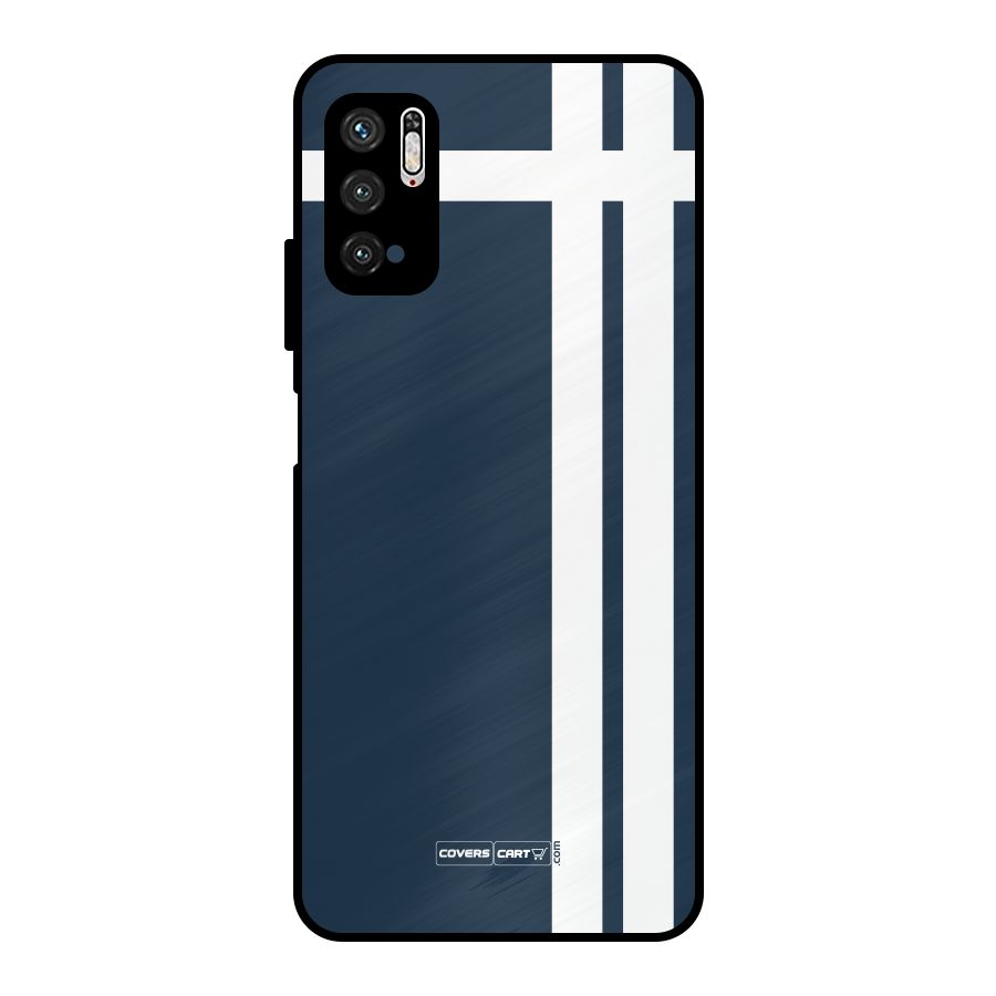 Blue and White Metal Back Case for Poco M3 Pro 5G