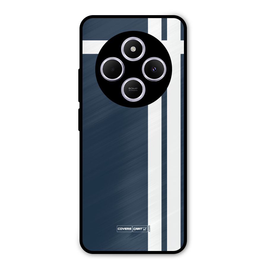 Blue and White Metal Back Case for Poco M7