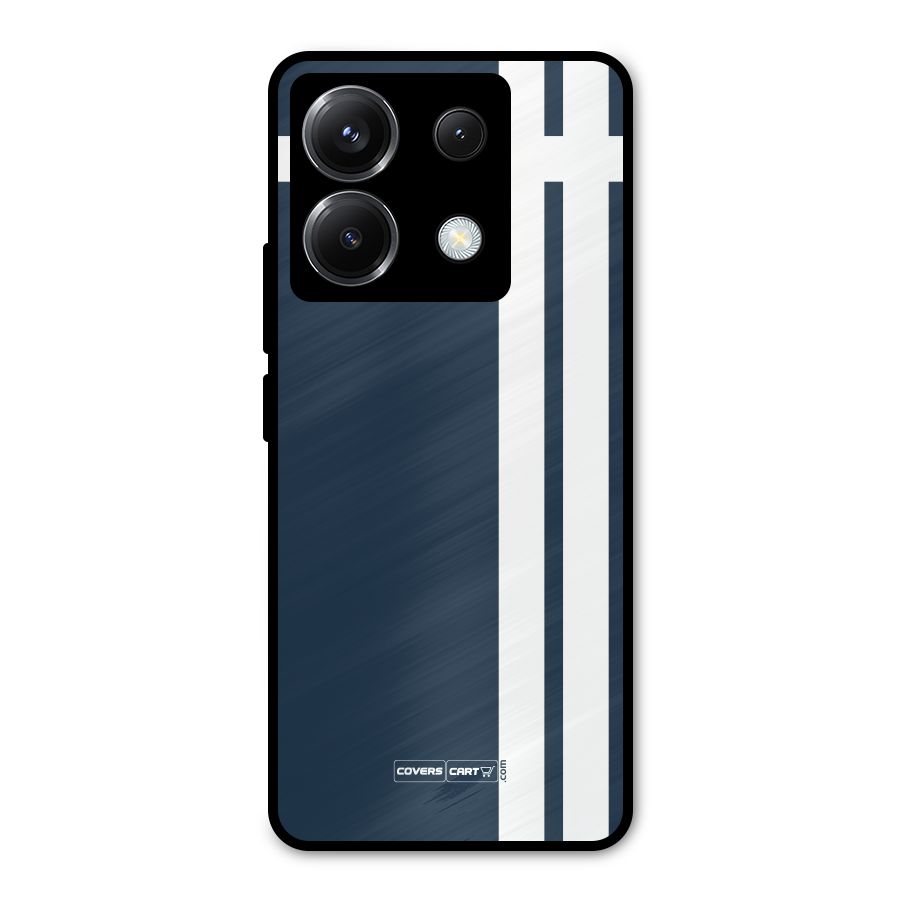Blue and White Metal Back Case for Poco X6