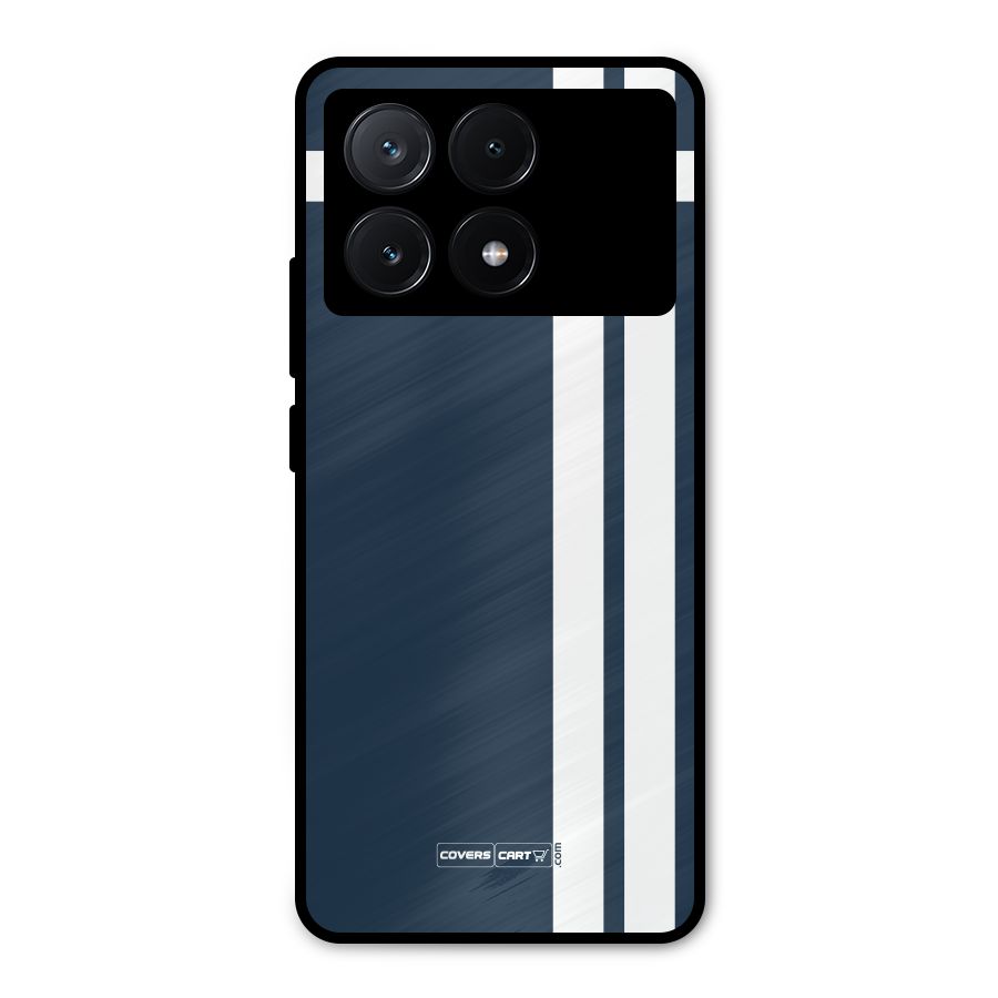 Blue and White Metal Back Case for Poco X6 Pro