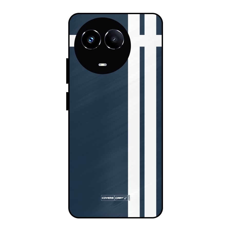 Blue and White Metal Back Case for Realme 11 5G