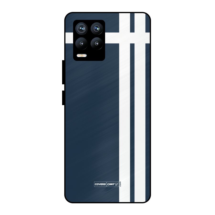 Blue and White Metal Back Case for Realme 8 Pro