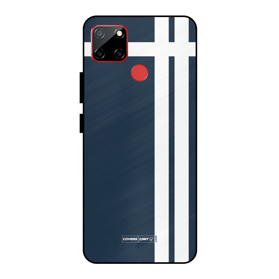 Blue and White Metal Back Case for Realme C12