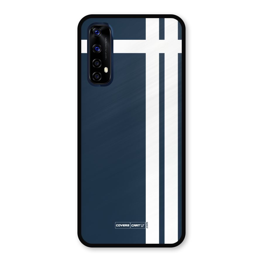 Blue and White Metal Back Case for Realme Narzo 20 Pro