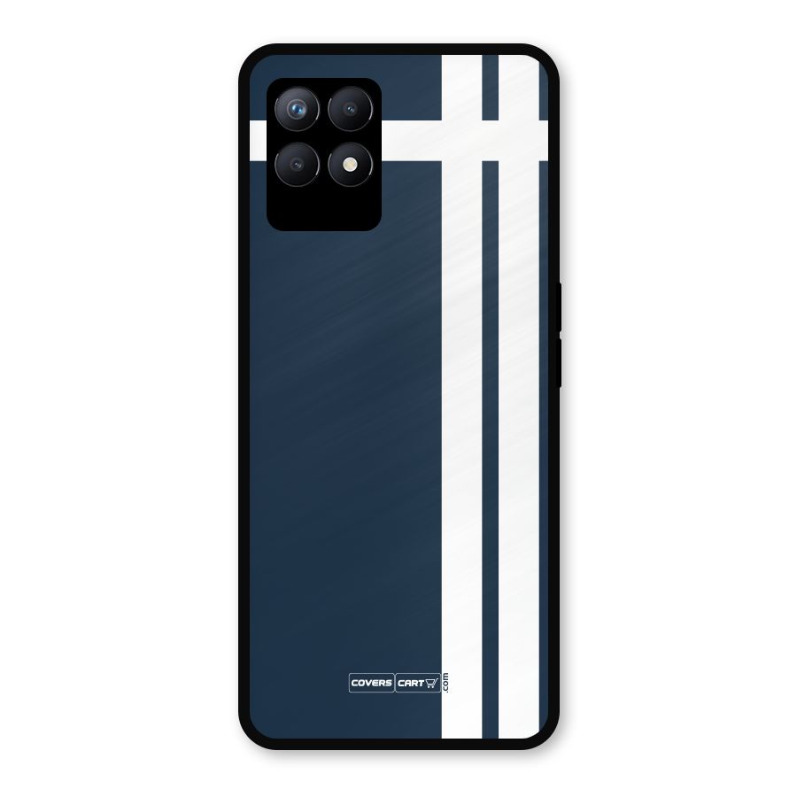 Blue and White Metal Back Case for Realme Narzo 50