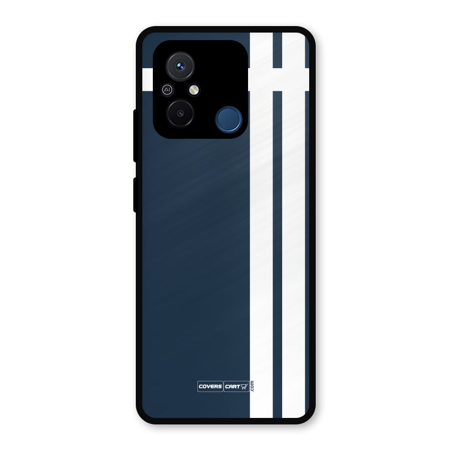 Blue and White Metal Back Case for Redmi 12C