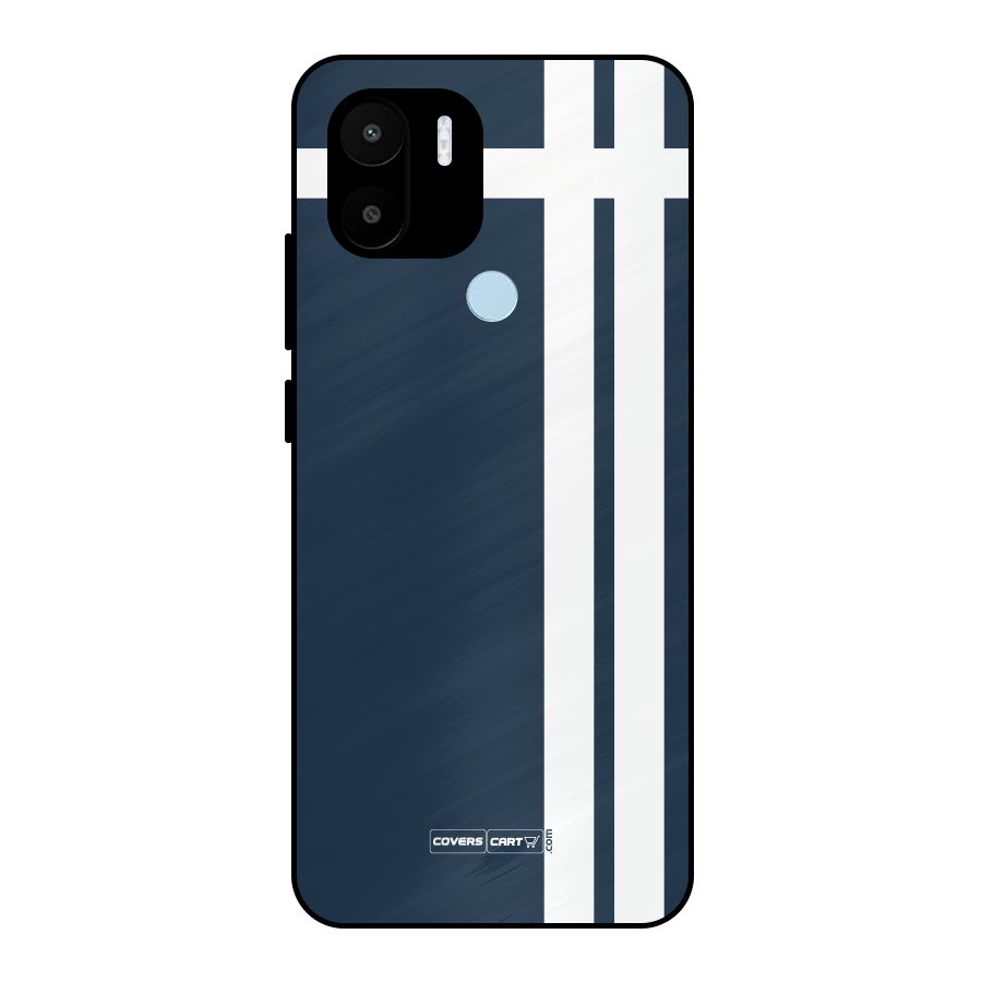 Blue and White Metal Back Case for Redmi A1+