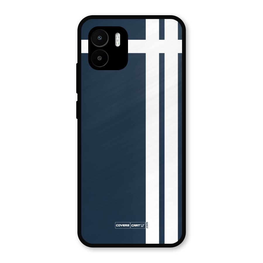 Blue and White Metal Back Case for Redmi A1