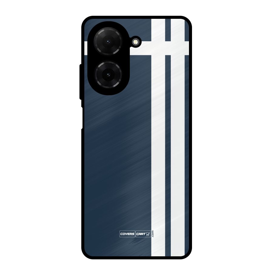 Blue and White Metal Back Case for Redmi A5 4G