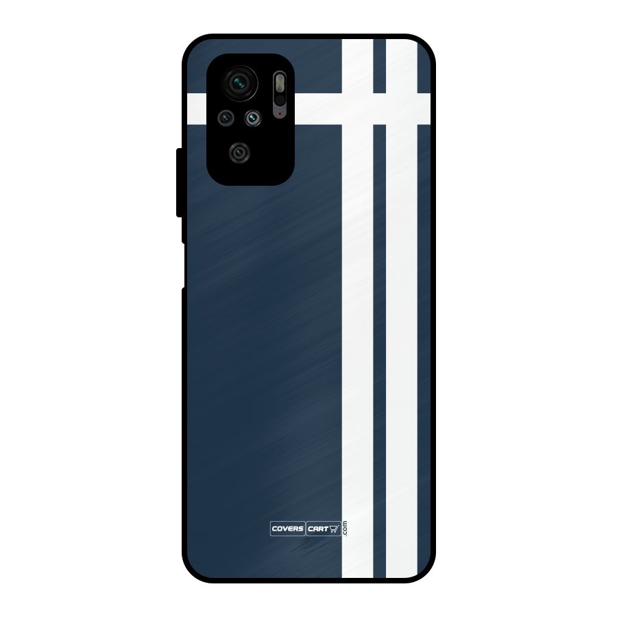 Blue and White Metal Back Case for Redmi Note 10S