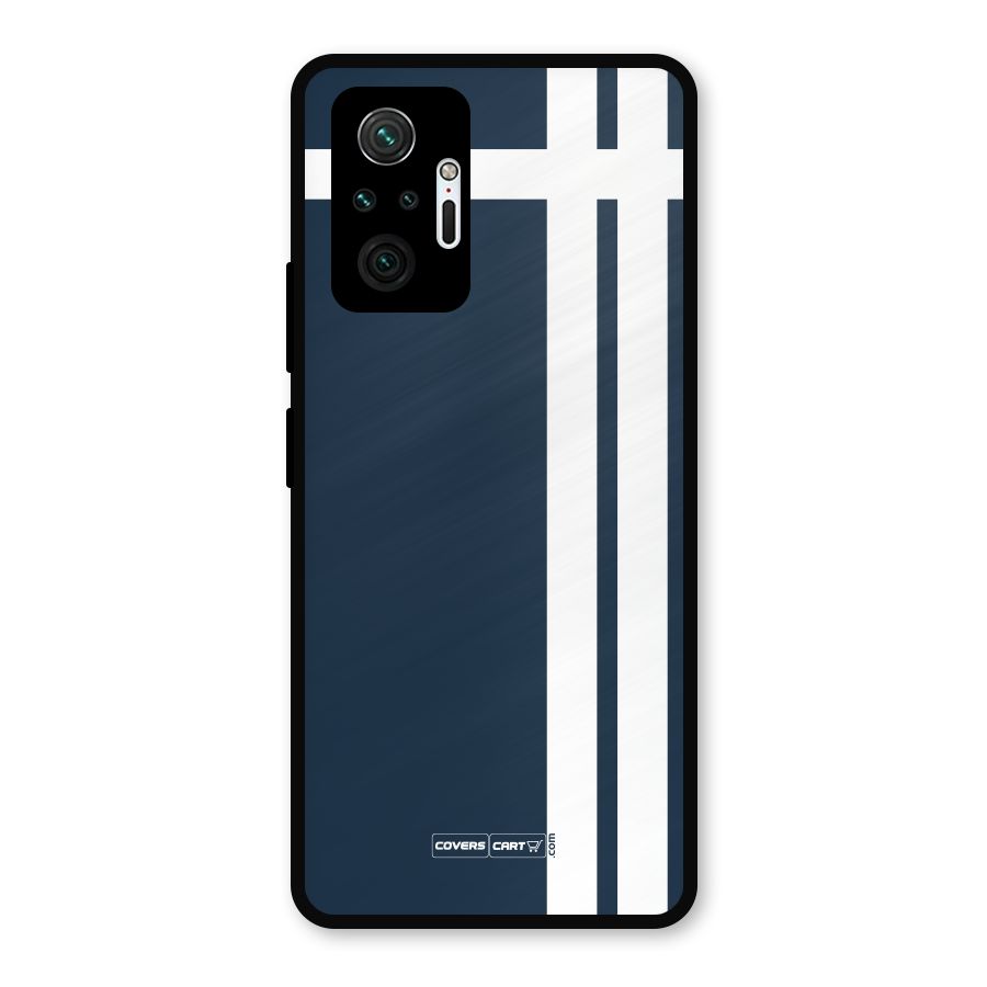 Blue and White Metal Back Case for Redmi Note 10 Pro Max