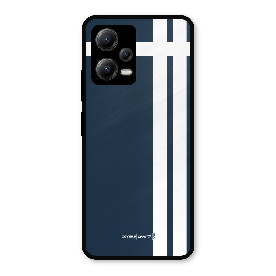 Blue and White Metal Back Case for Redmi Note 12 5G