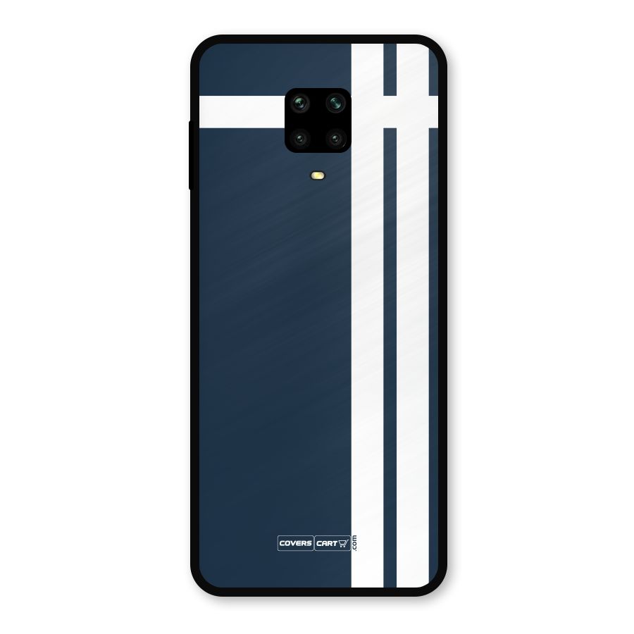Blue and White Metal Back Case for Redmi Note 9 Pro