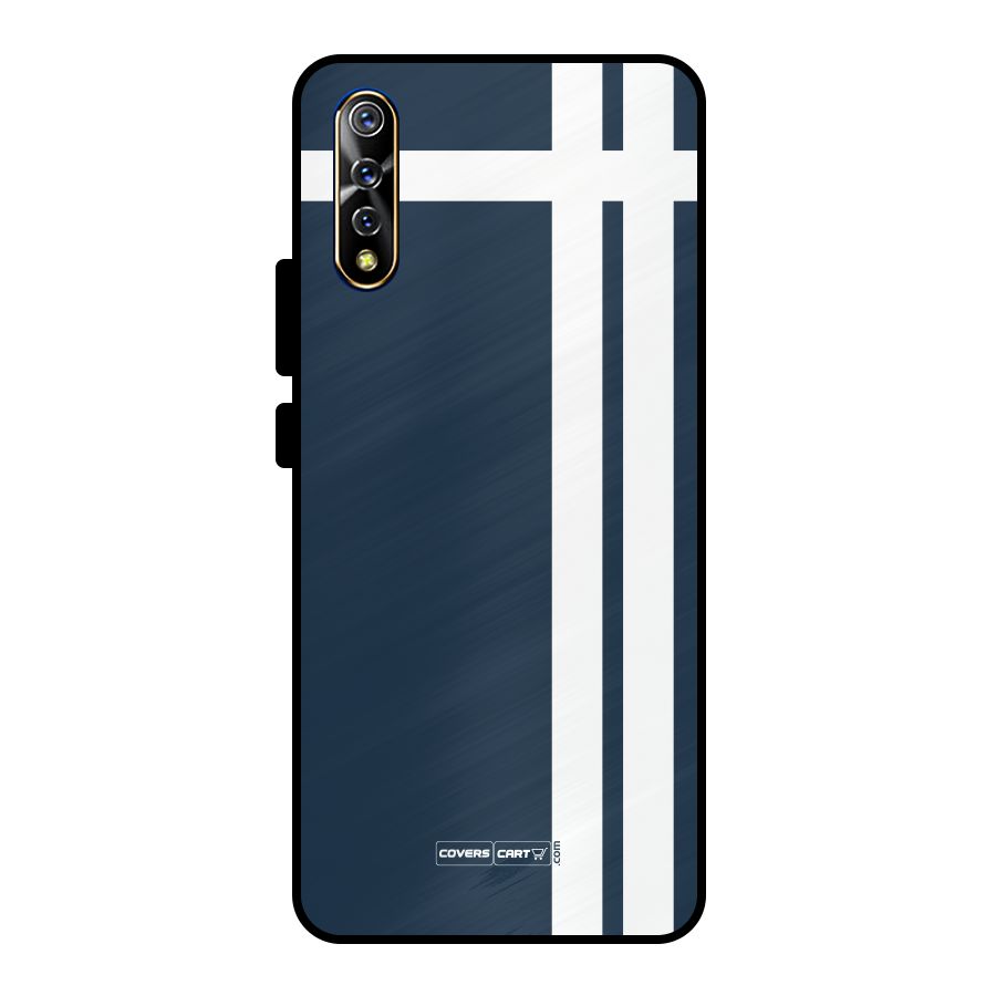 Blue and White Metal Back Case for Vivo S1