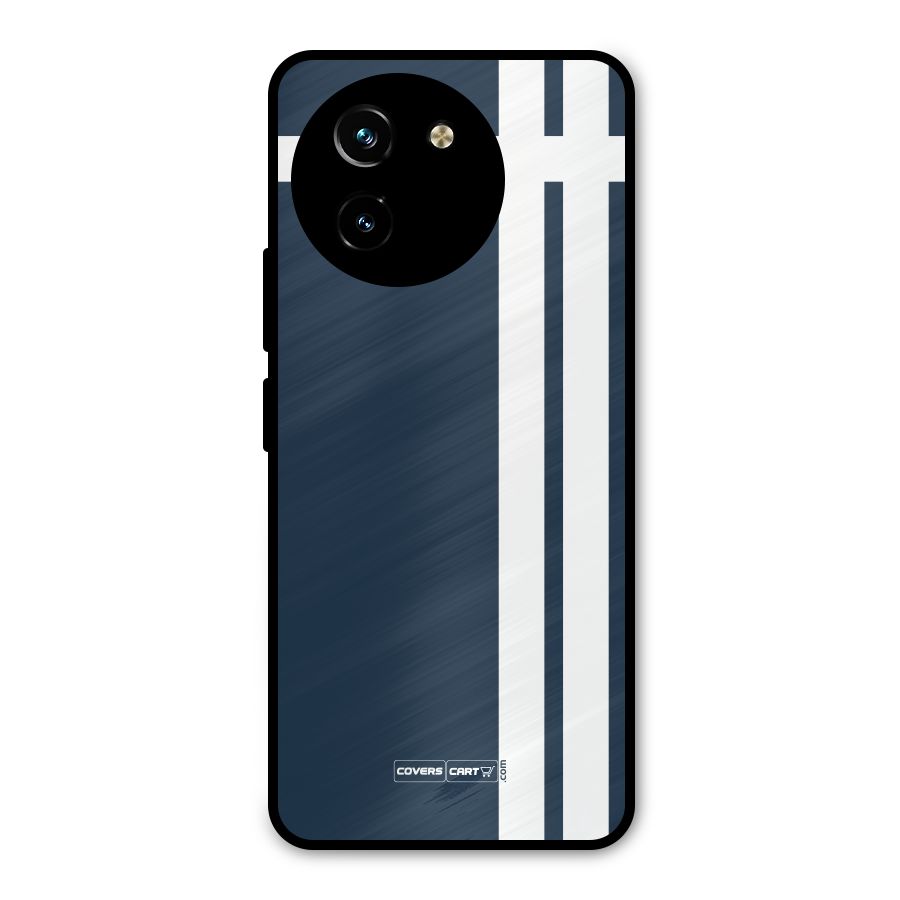 Blue and White Metal Back Case for Vivo T3x