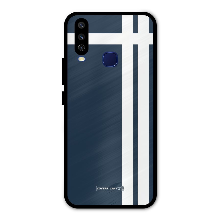 Blue and White Metal Back Case for Vivo V17