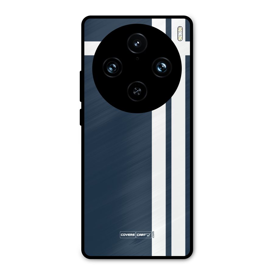 Blue and White Metal Back Case for Vivo X100 Pro