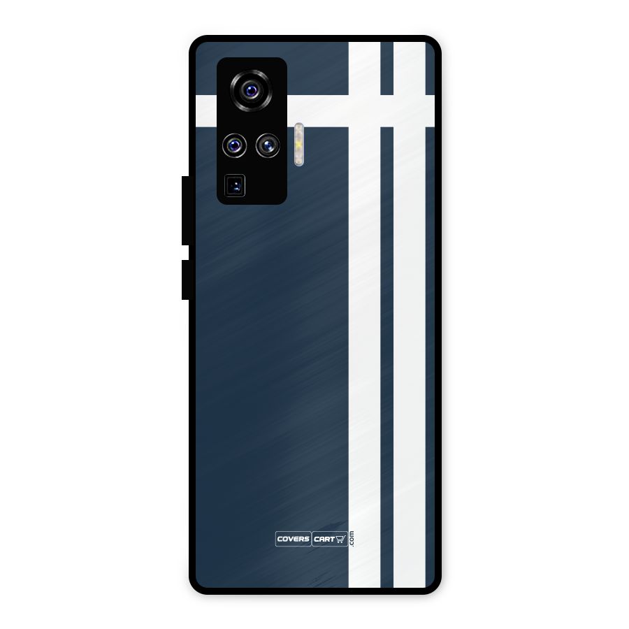 Blue and White Metal Back Case for Vivo X50 Pro