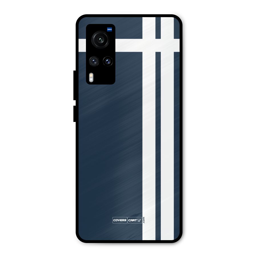 Blue and White Metal Back Case for Vivo X60