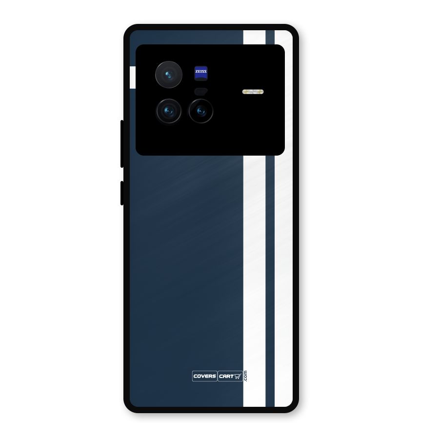 Blue and White Metal Back Case for Vivo X80