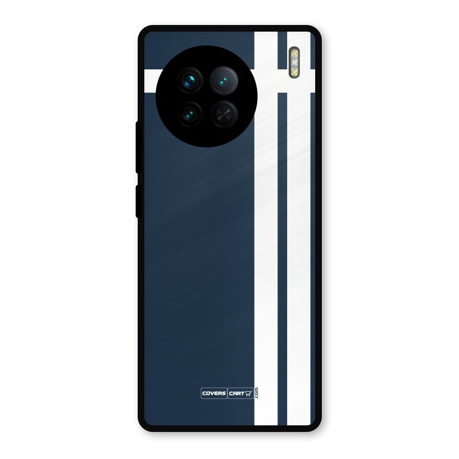 Blue and White Metal Back Case for Vivo X90