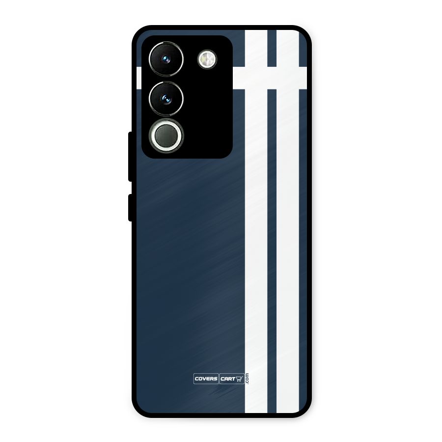 Blue and White Metal Back Case for Vivo Y200