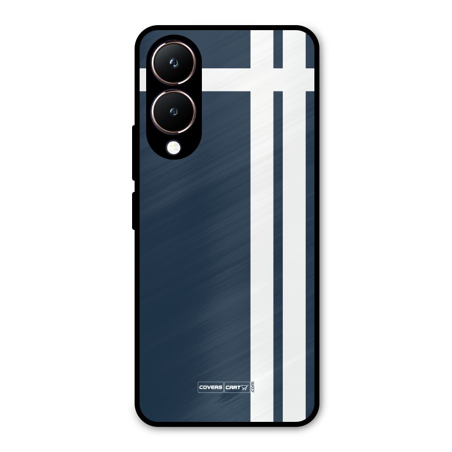 Blue and White Metal Back Case for Vivo Y28