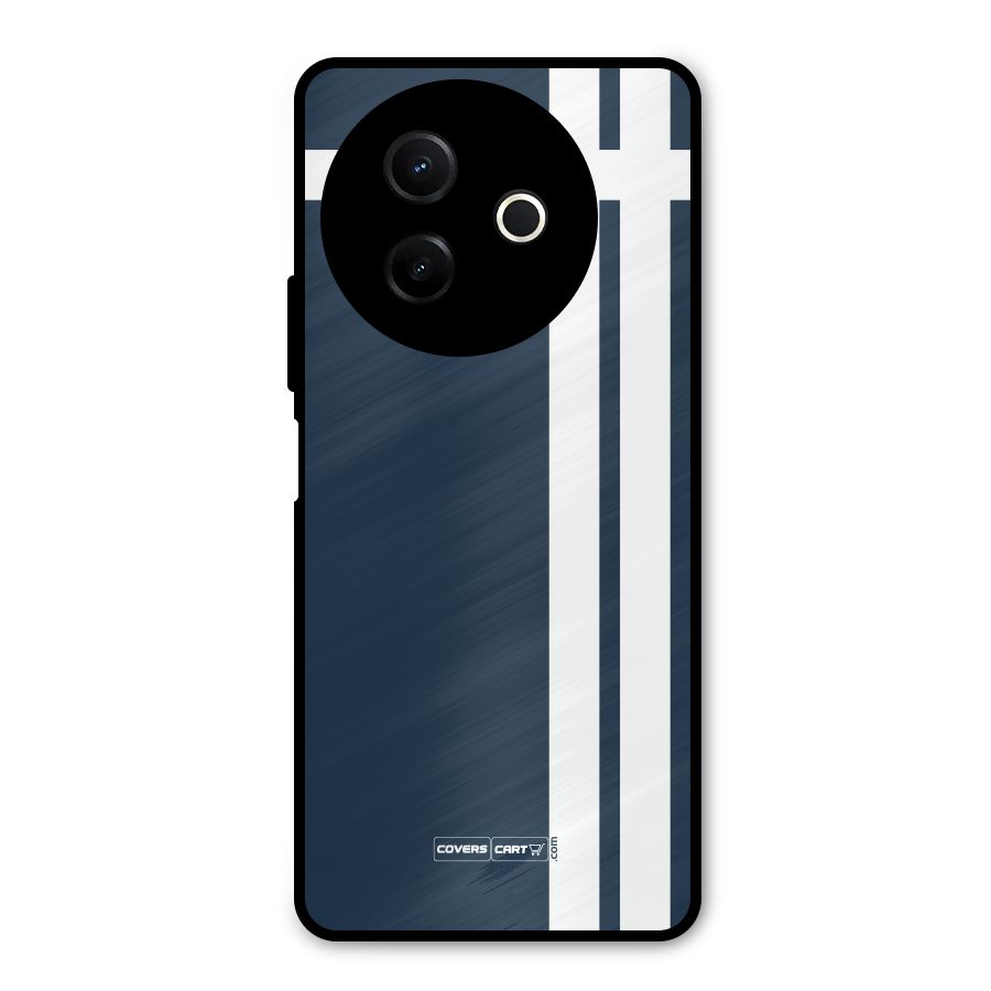 Blue and White Metal Back Case for Vivo Y39
