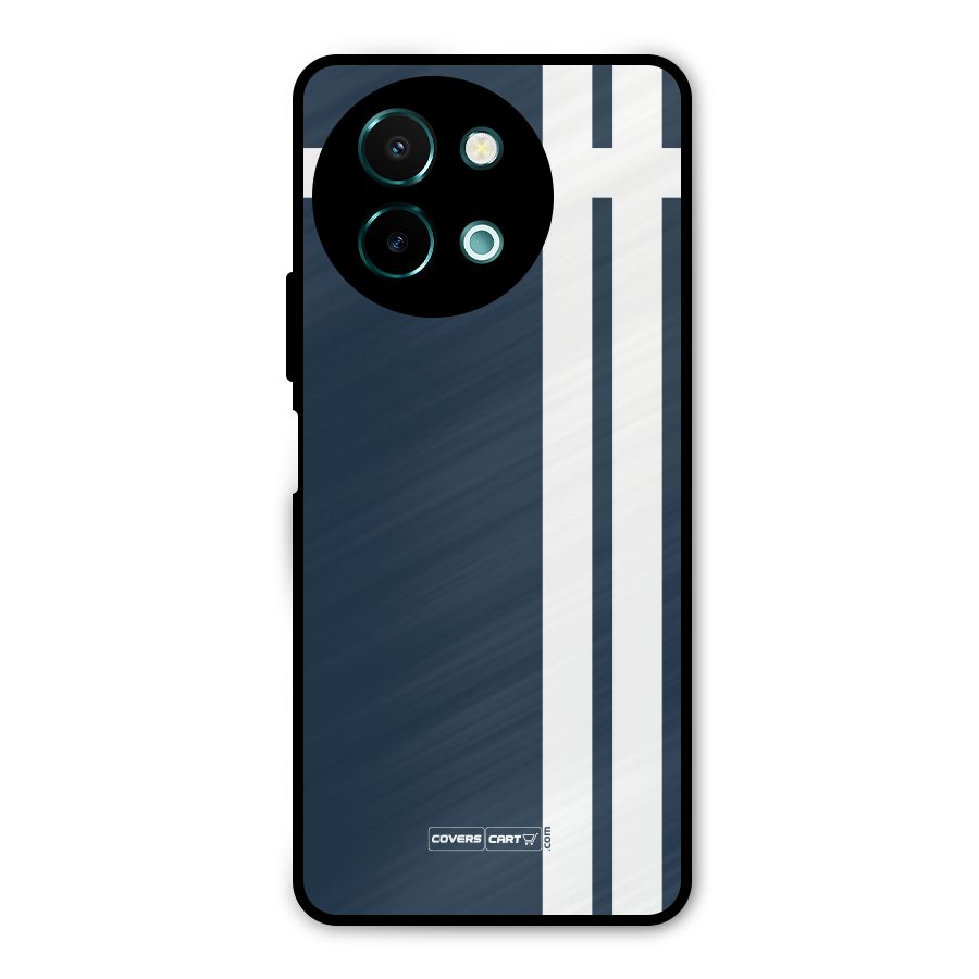 Blue and White Metal Back Case for Vivo Y58