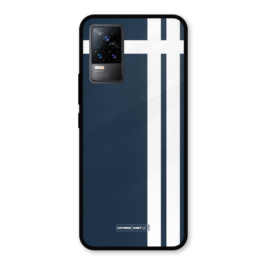 Blue and White Metal Back Case for Vivo Y73