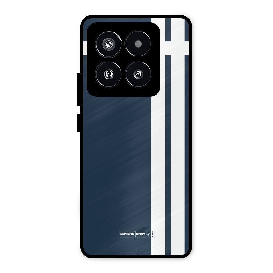 Blue and White Metal Back Case for Xiaomi 14 Pro