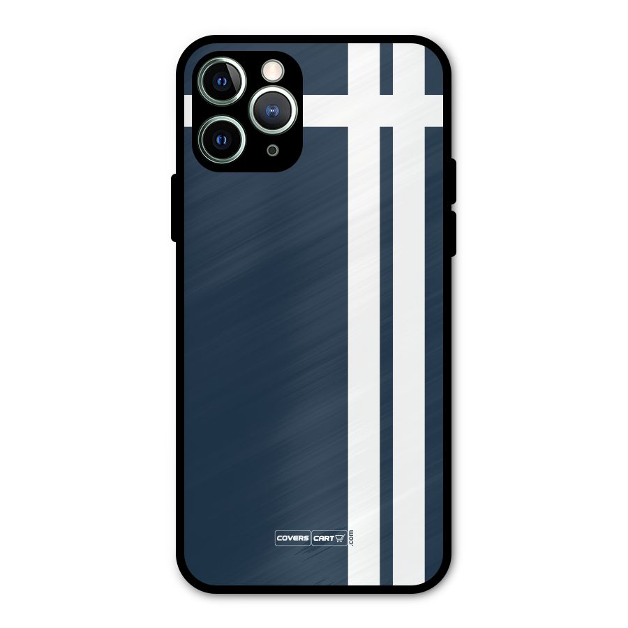 Blue and White Metal Back Case for iPhone 11 Pro Max