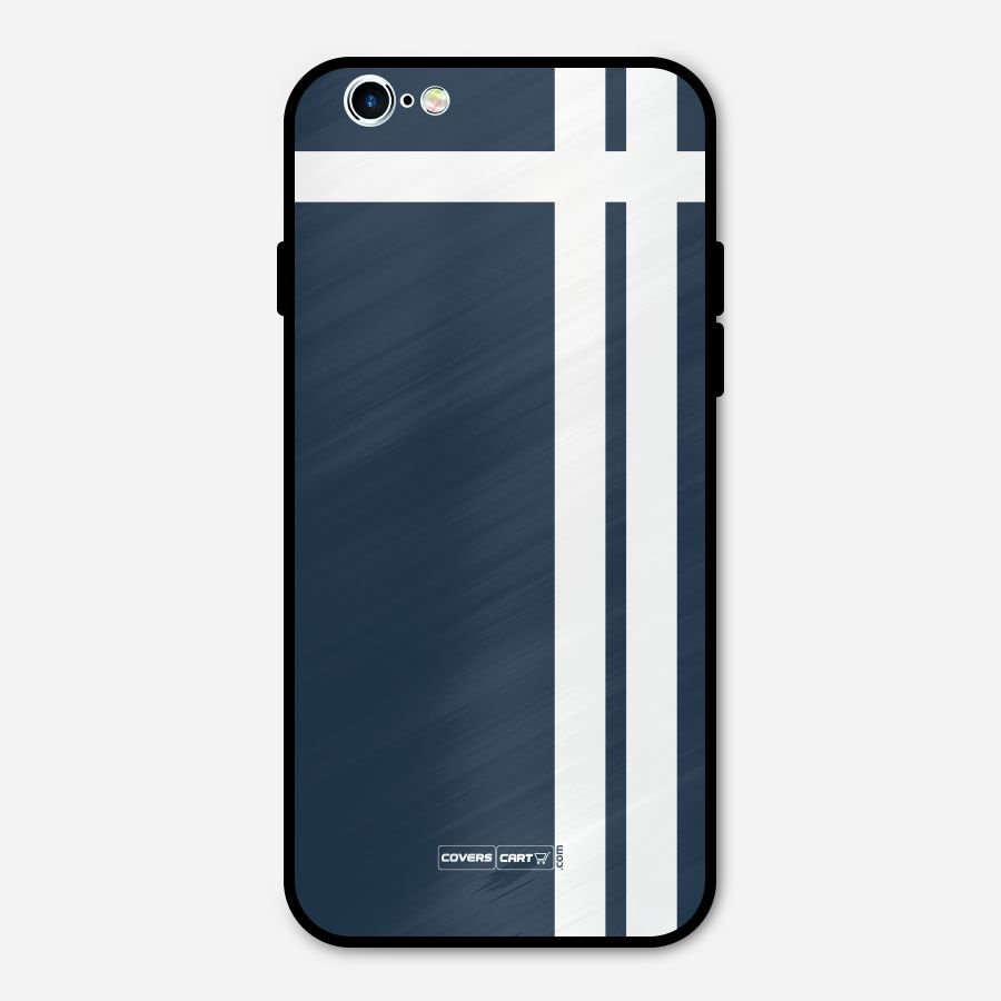 Blue and White Metal Back Case for iPhone 6 6s