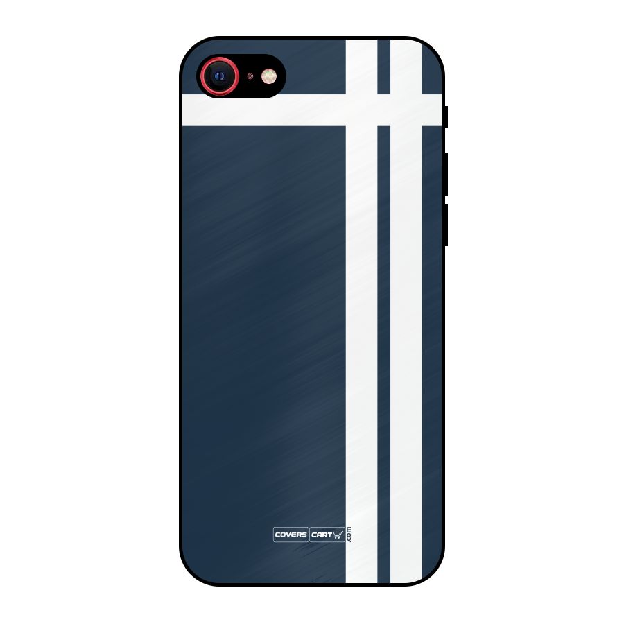 Blue and White Metal Back Case for iPhone 7