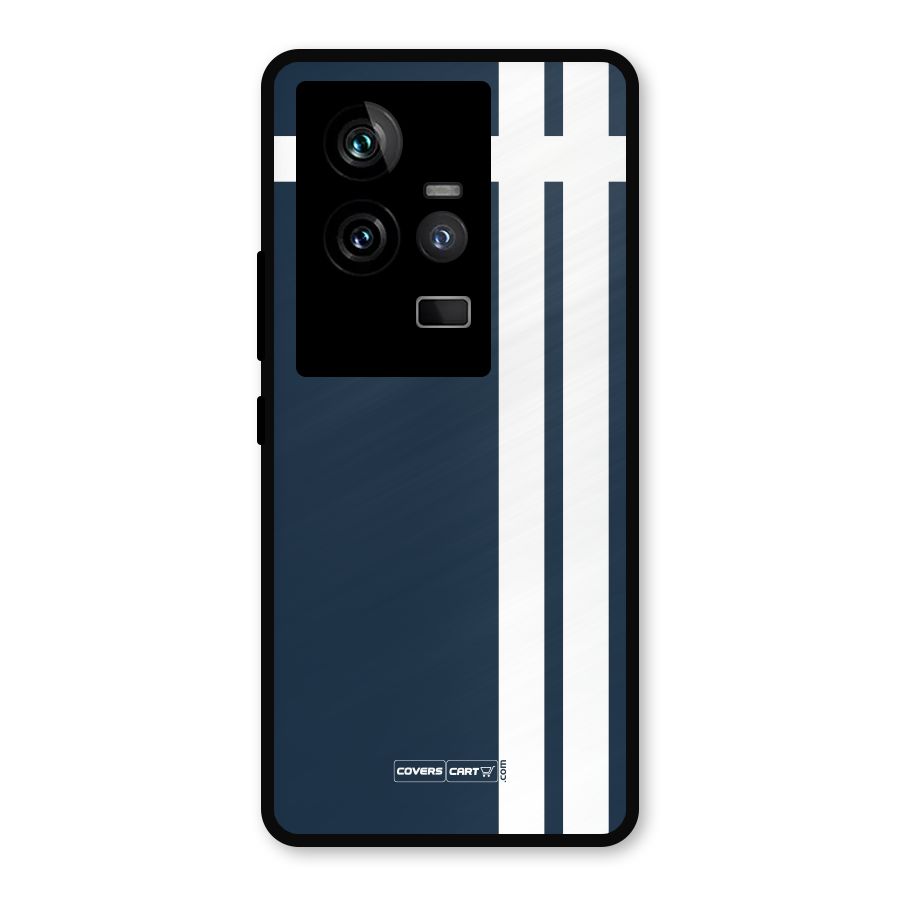 Blue and White Metal Back Case for iQOO 11 5G