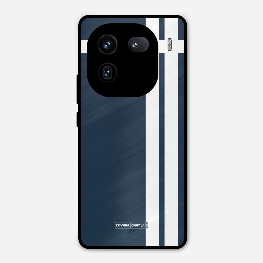 Blue and White Metal Back Case for iQOO 12
