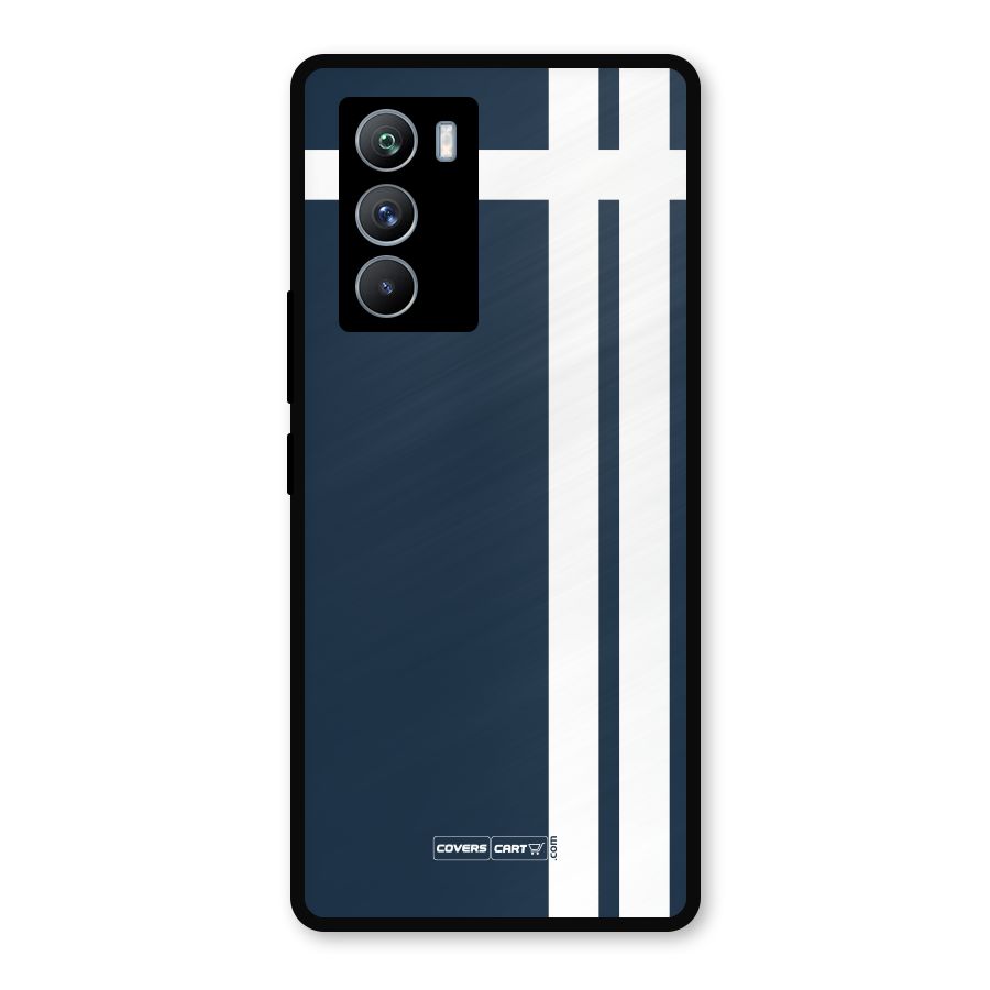 Blue and White Metal Back Case for iQOO 9 SE