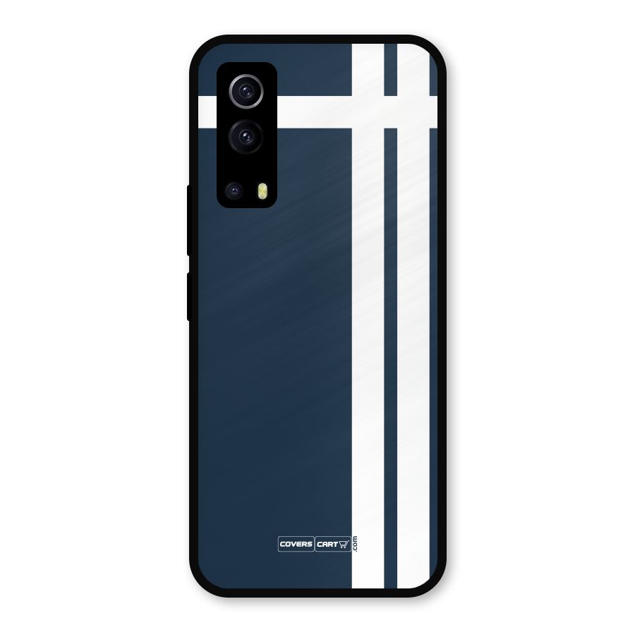 Blue and White Metal Back Case for iQOO Z3