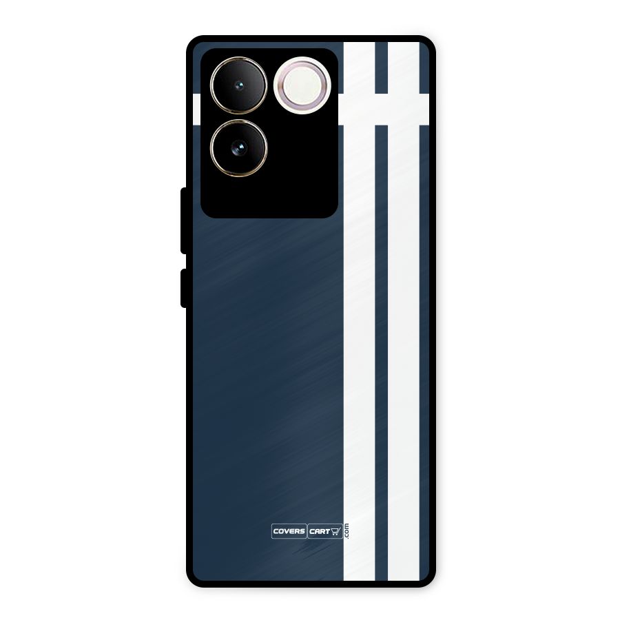 Blue and White Metal Back Case for iQOO Z7 Pro