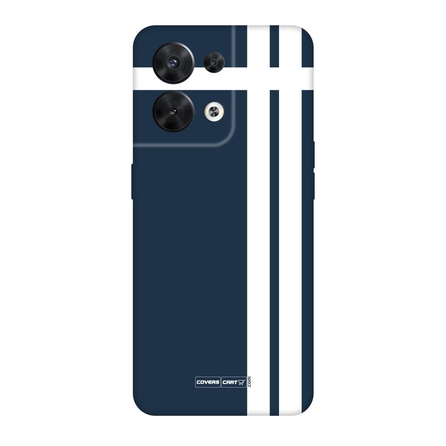 Blue and White Original Polycarbonate Back Case for Oppo Reno8 5G