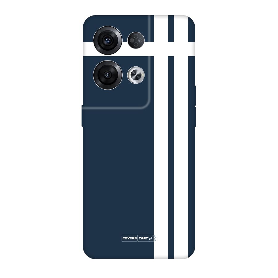 Blue and White Original Polycarbonate Back Case for Oppo Reno8 Pro 5G