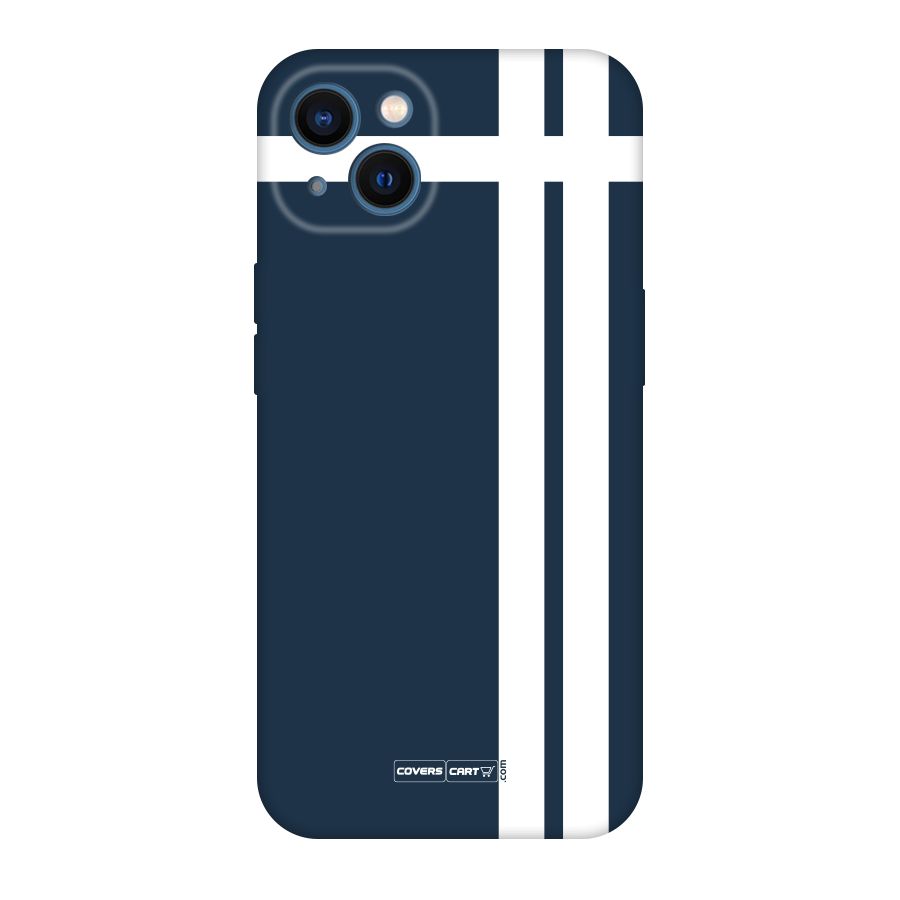 Blue and White Original Polycarbonate Back Case for iPhone 13
