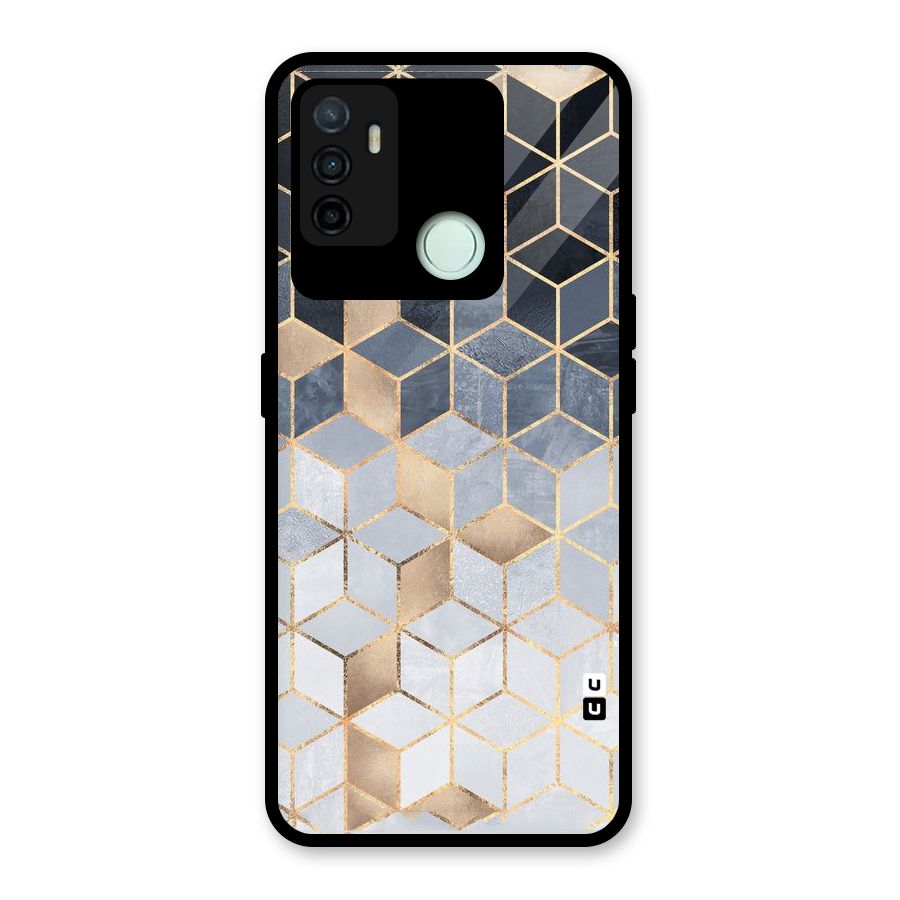 Blues And Golds Glass Back Case for Oppo A53