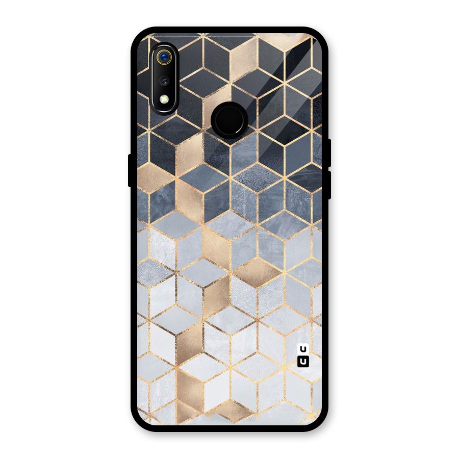 Blues And Golds Glass Back Case for Realme 3i