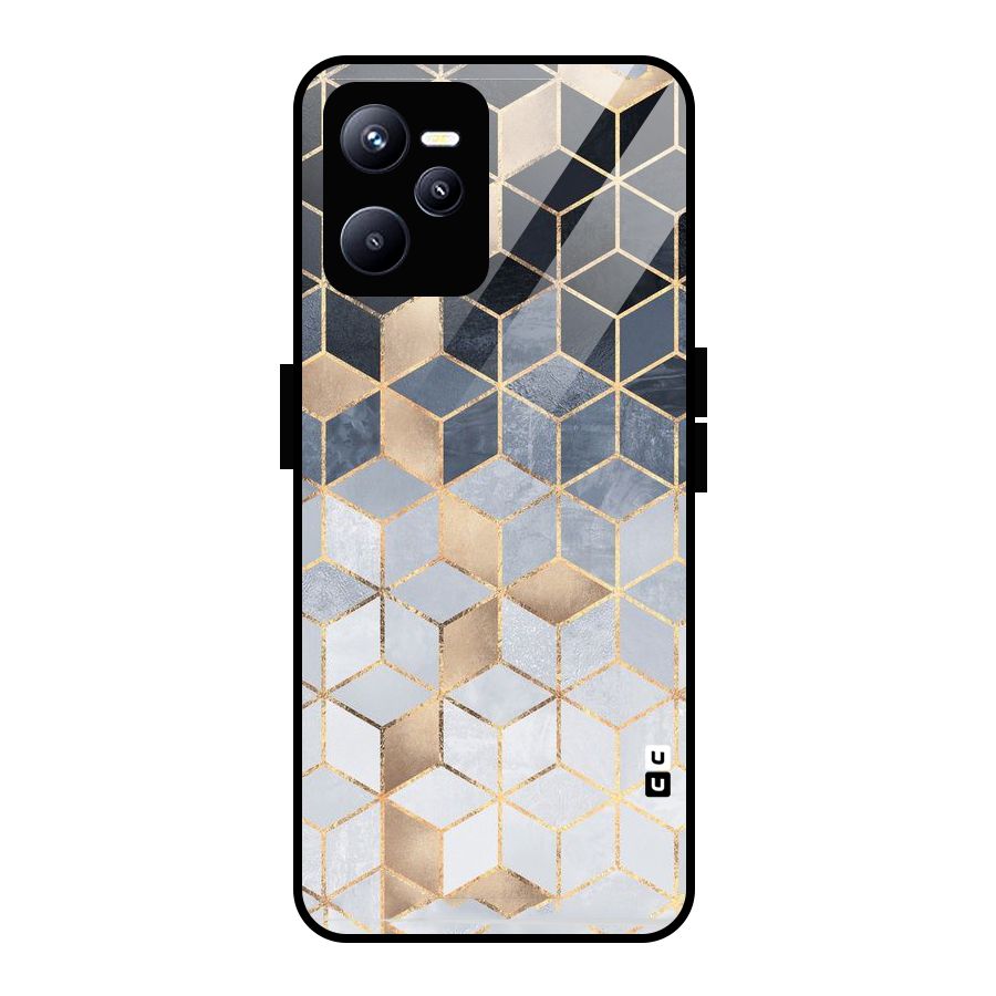 Blues And Golds Glass Back Case for Realme C35