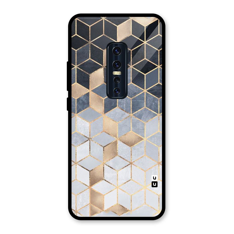 Blues And Golds Glass Back Case for Vivo V17 Pro