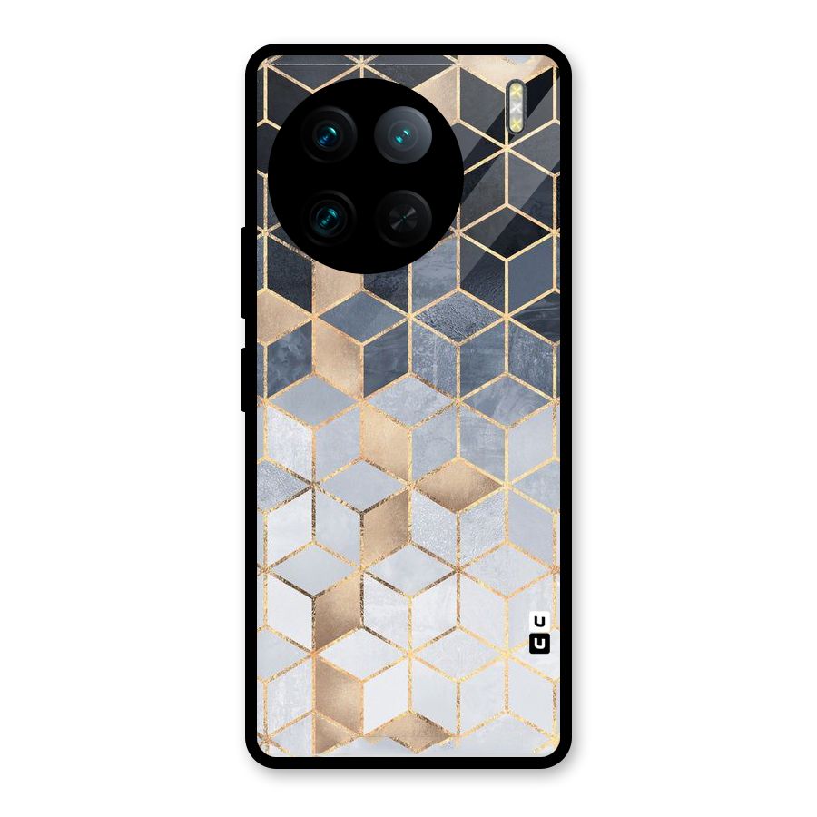 Blues And Golds Glass Back Case for Vivo X90 Pro