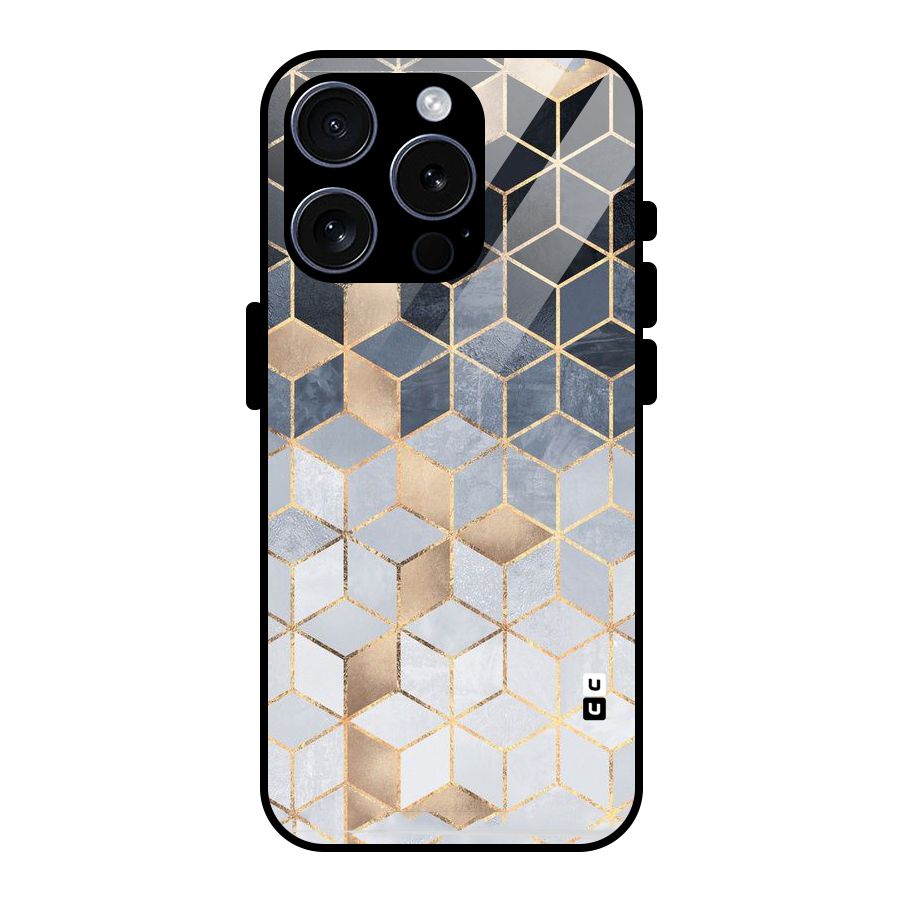 Blues And Golds Glass Back Case for iPhone 15 Pro
